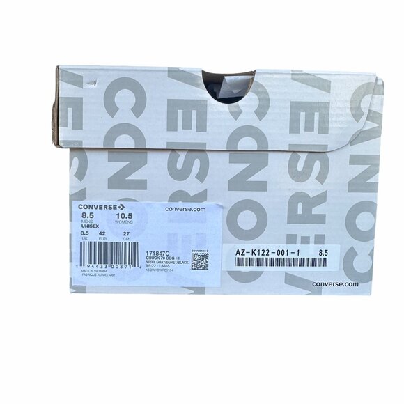 ✨Converse Chuck 70 Hi Comme Des Garçons Play 8.5 Mens Shoes Sneaker Gray 171847C - Picture 6 of 9